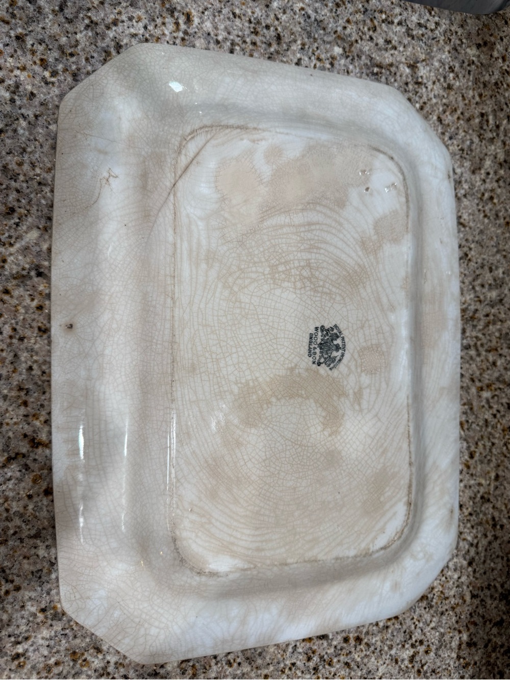 Wood & Son England Ironstone Platter - stained & crazed - Picture 8 of 12